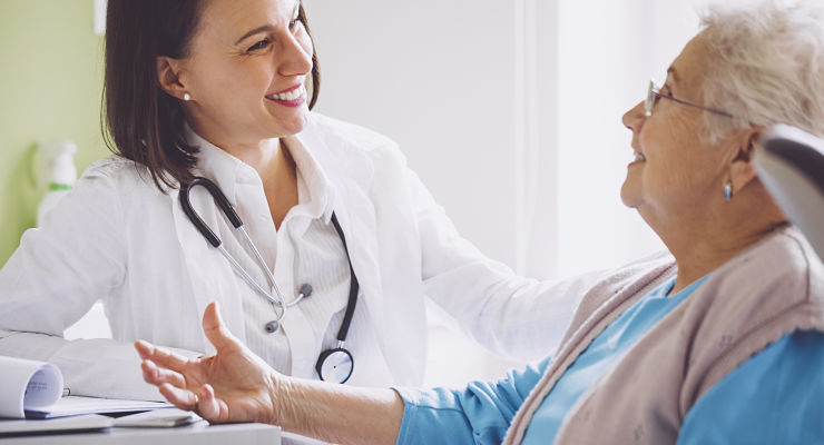 Doctor is giving good news to her patient